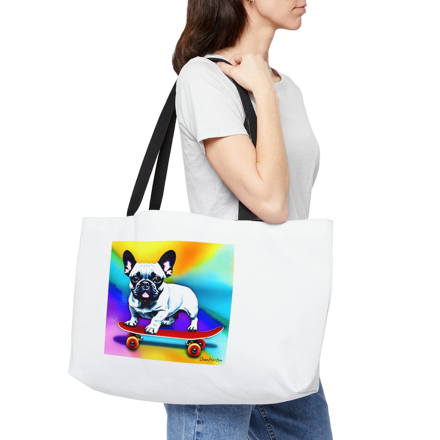 Frenchie on a Skateboard #3 Weekender Tote Bag