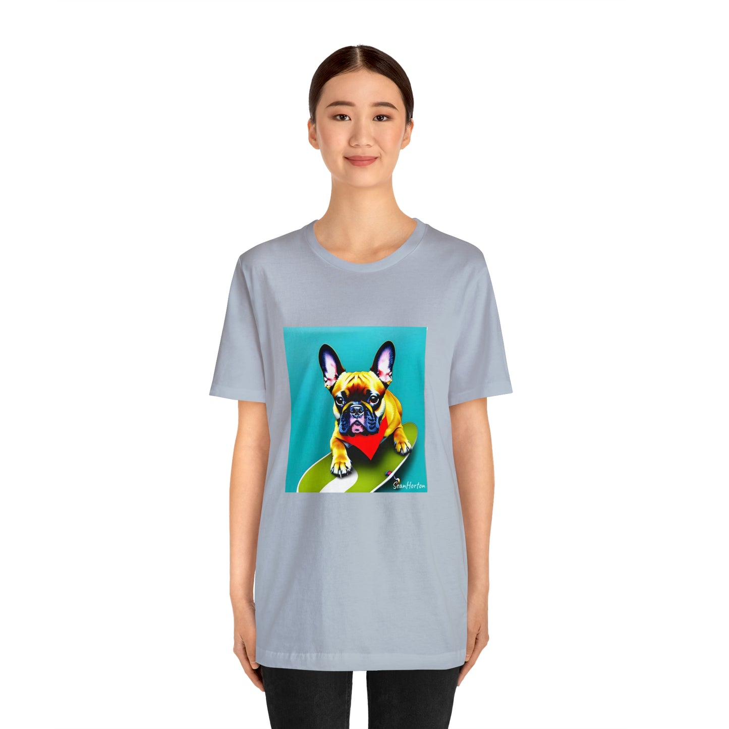 Frenchie on a Skateboard #2 Unisex Jersey Short Sleeve Tee
