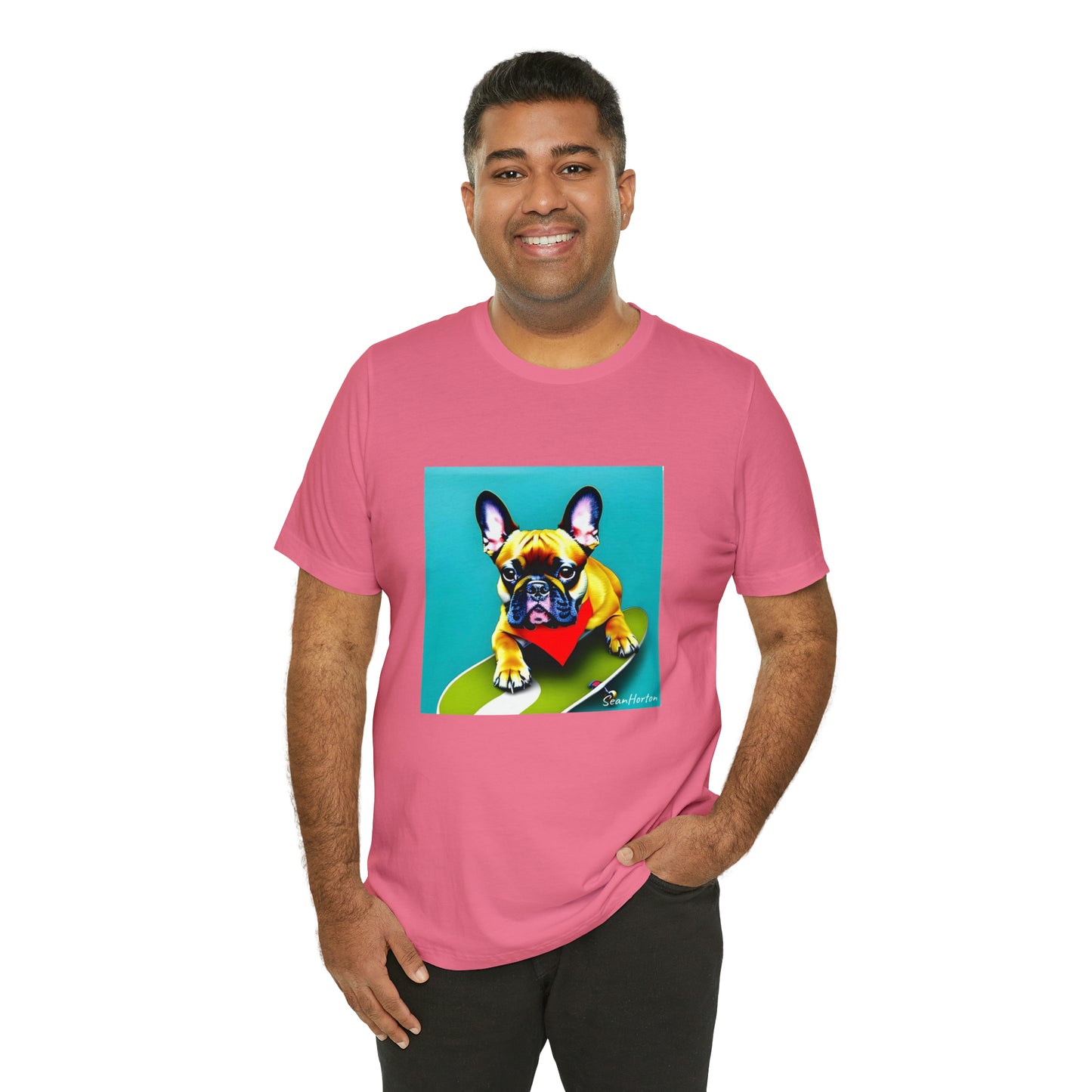 Frenchie on a Skateboard #2 Unisex Jersey Short Sleeve Tee