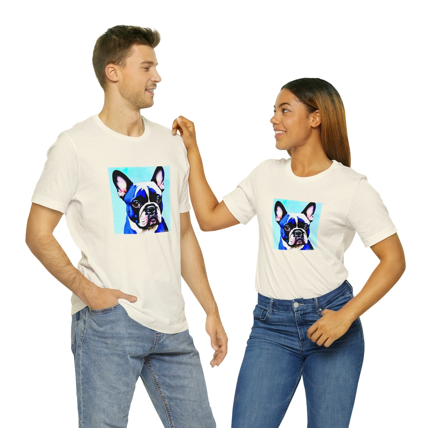 Blue Frenchie Unisex Jersey Short Sleeve Tee