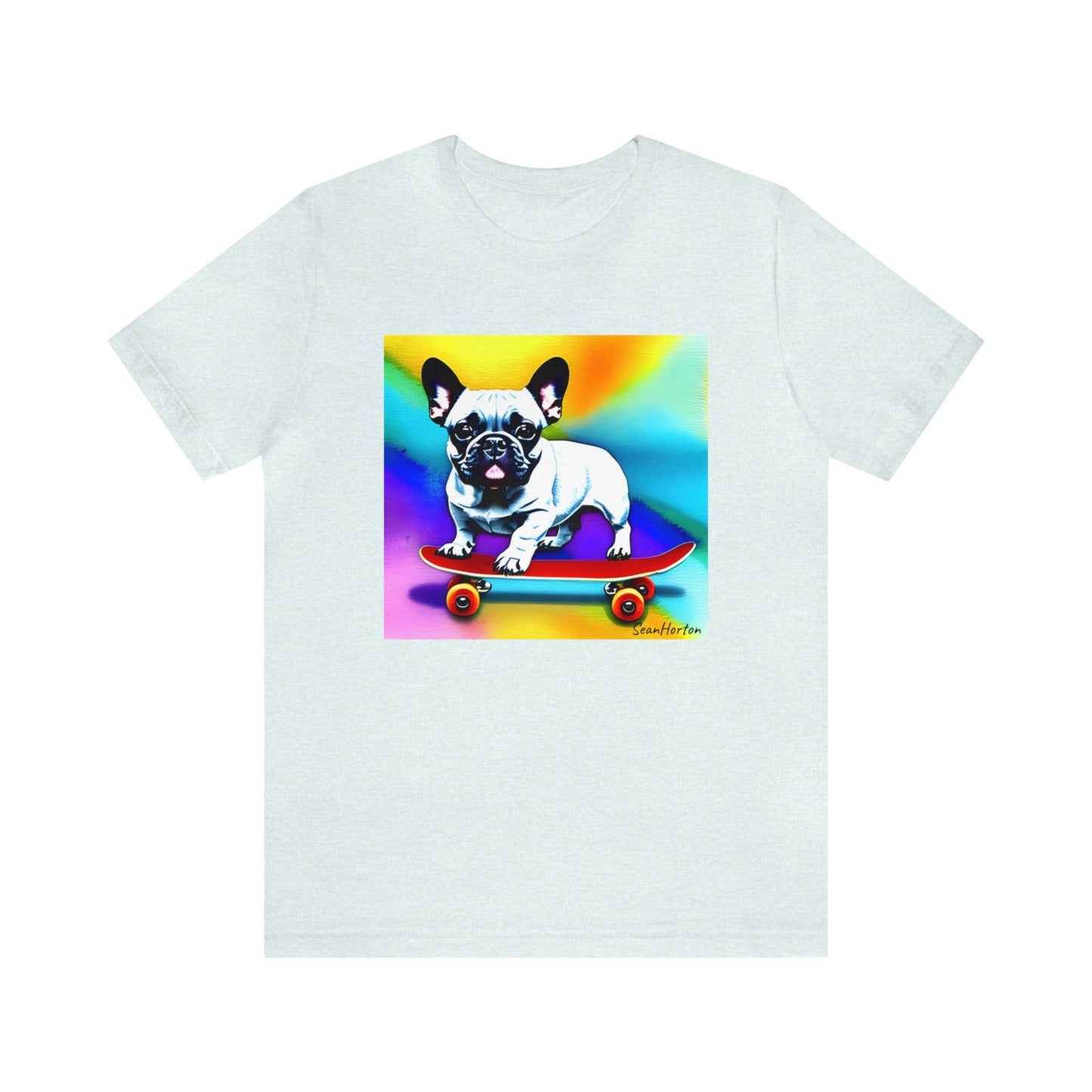 Frenchie on a Skateboard #3 Unisex Jersey Short Sleeve Tee
