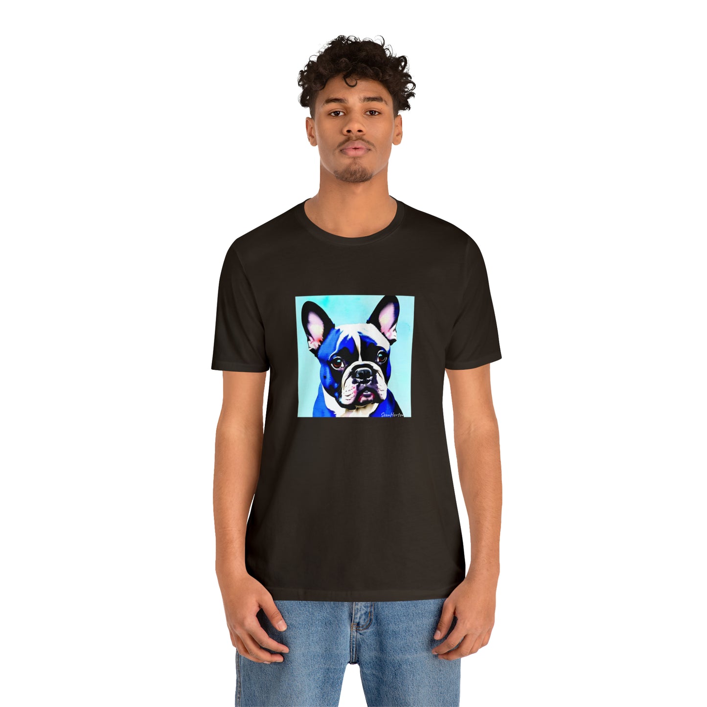 Blue Frenchie Unisex Jersey Short Sleeve Tee