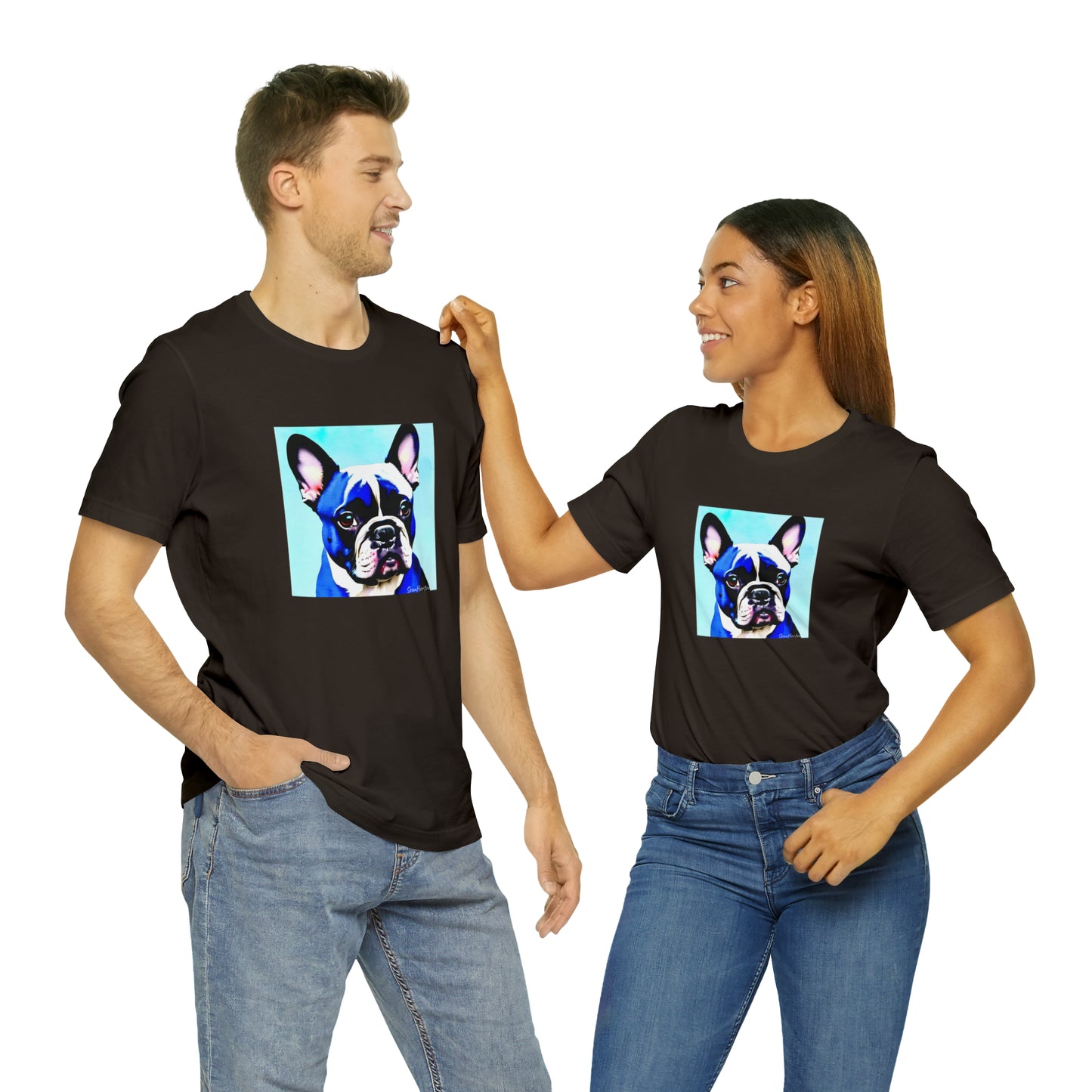 Blue Frenchie Unisex Jersey Short Sleeve Tee