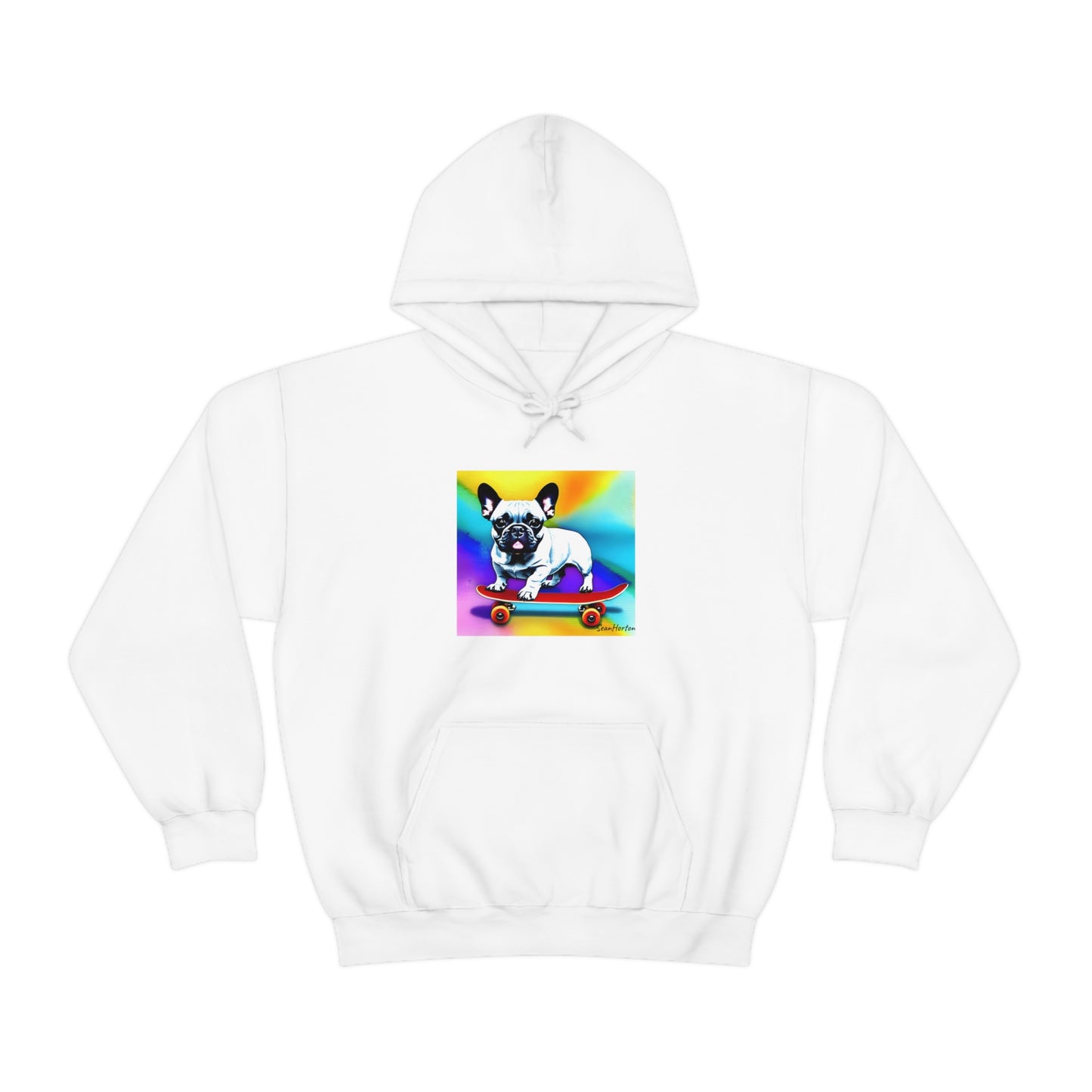 Frenchie on a Skateboard #3 Unisex Heavy Blend™ Hooded Sweatshirt