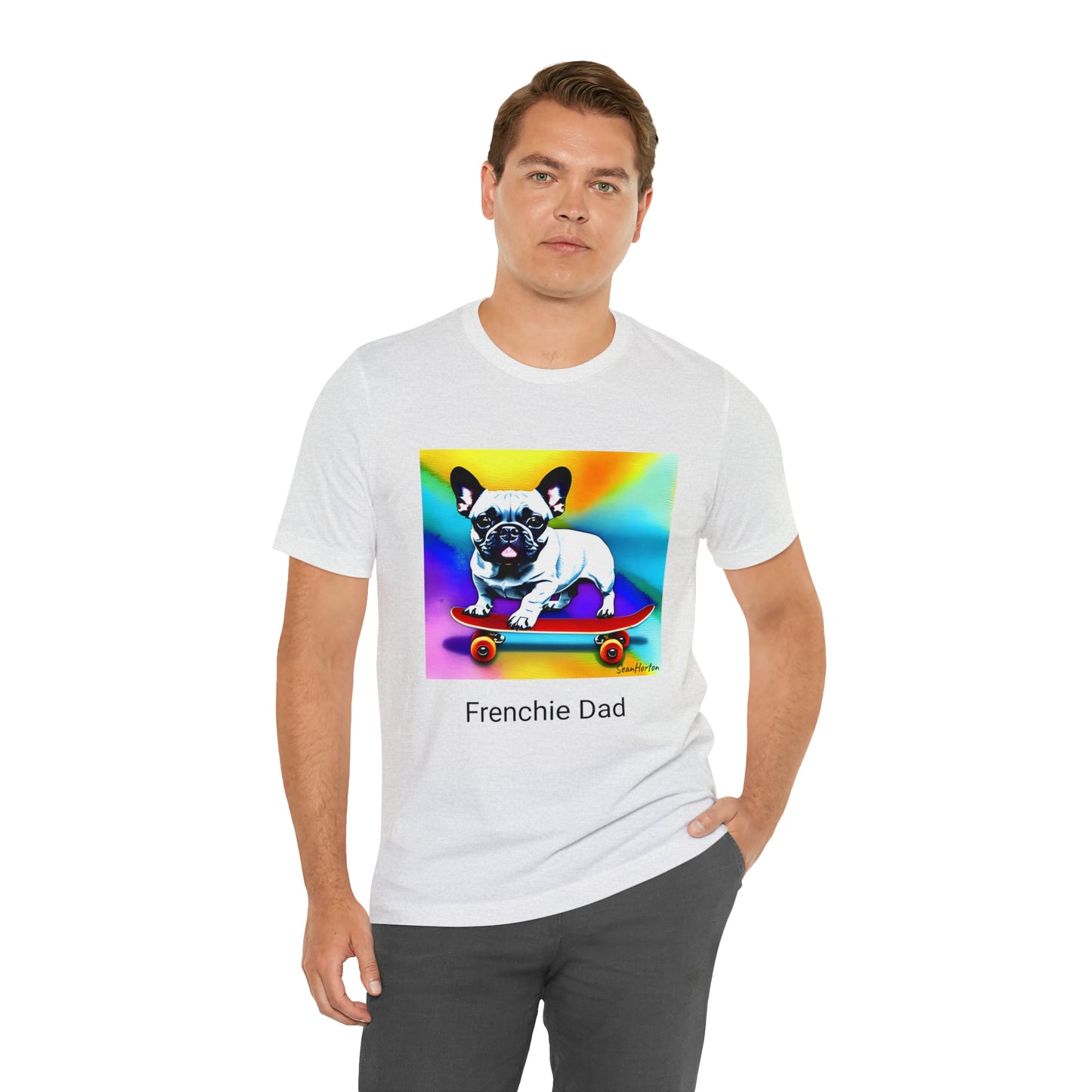 Frenchie on a Skateboard #3 Unisex Jersey Short Sleeve Tee