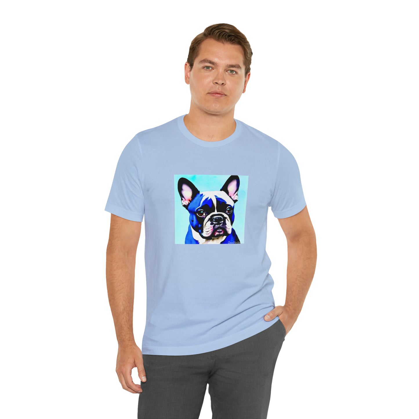 Blue Frenchie Unisex Jersey Short Sleeve Tee