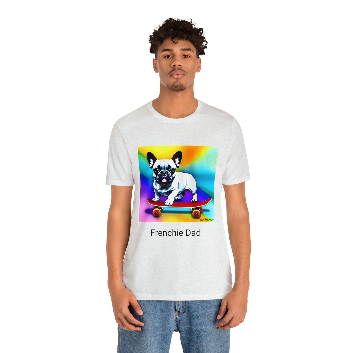 Frenchie on a Skateboard #3 Unisex Jersey Short Sleeve Tee