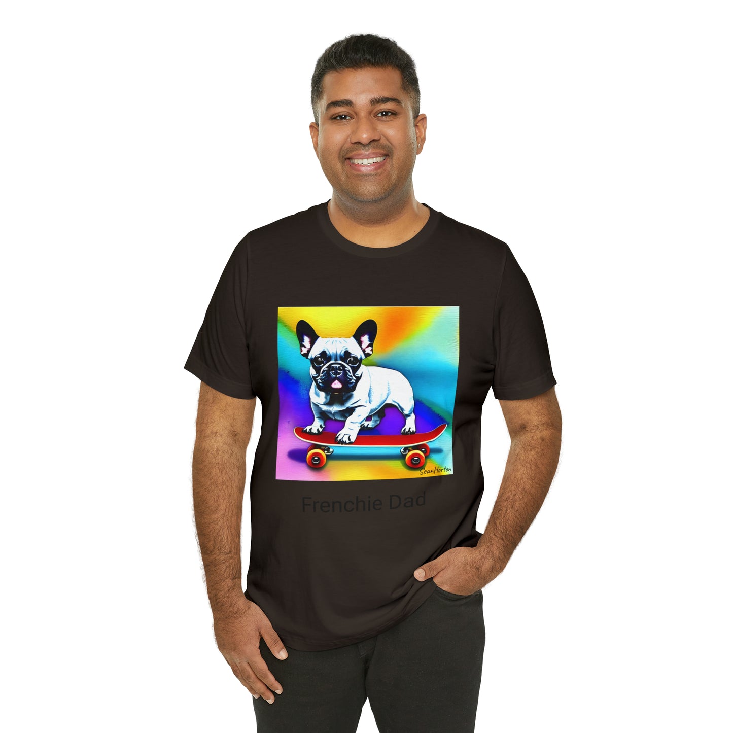 Frenchie on a Skateboard #3 Unisex Jersey Short Sleeve Tee