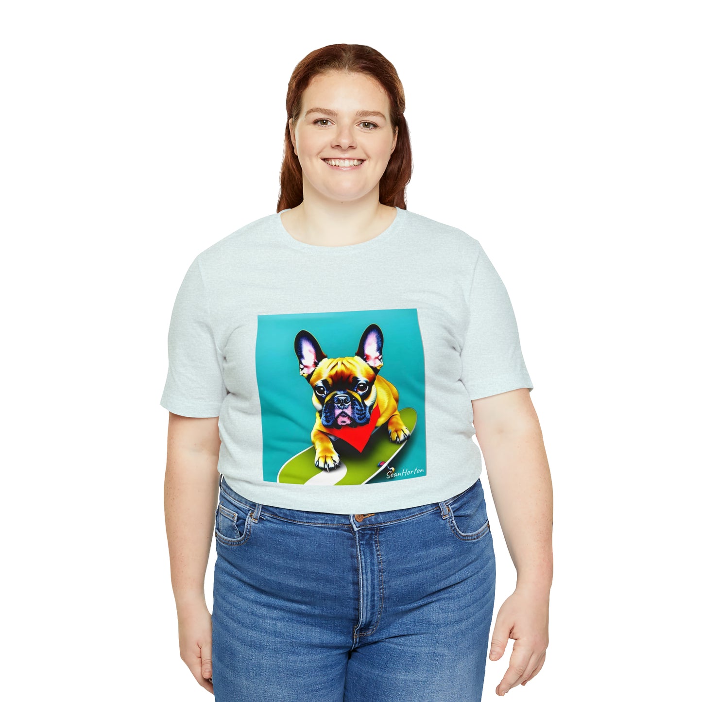 Frenchie on a Skateboard #2 Unisex Jersey Short Sleeve Tee