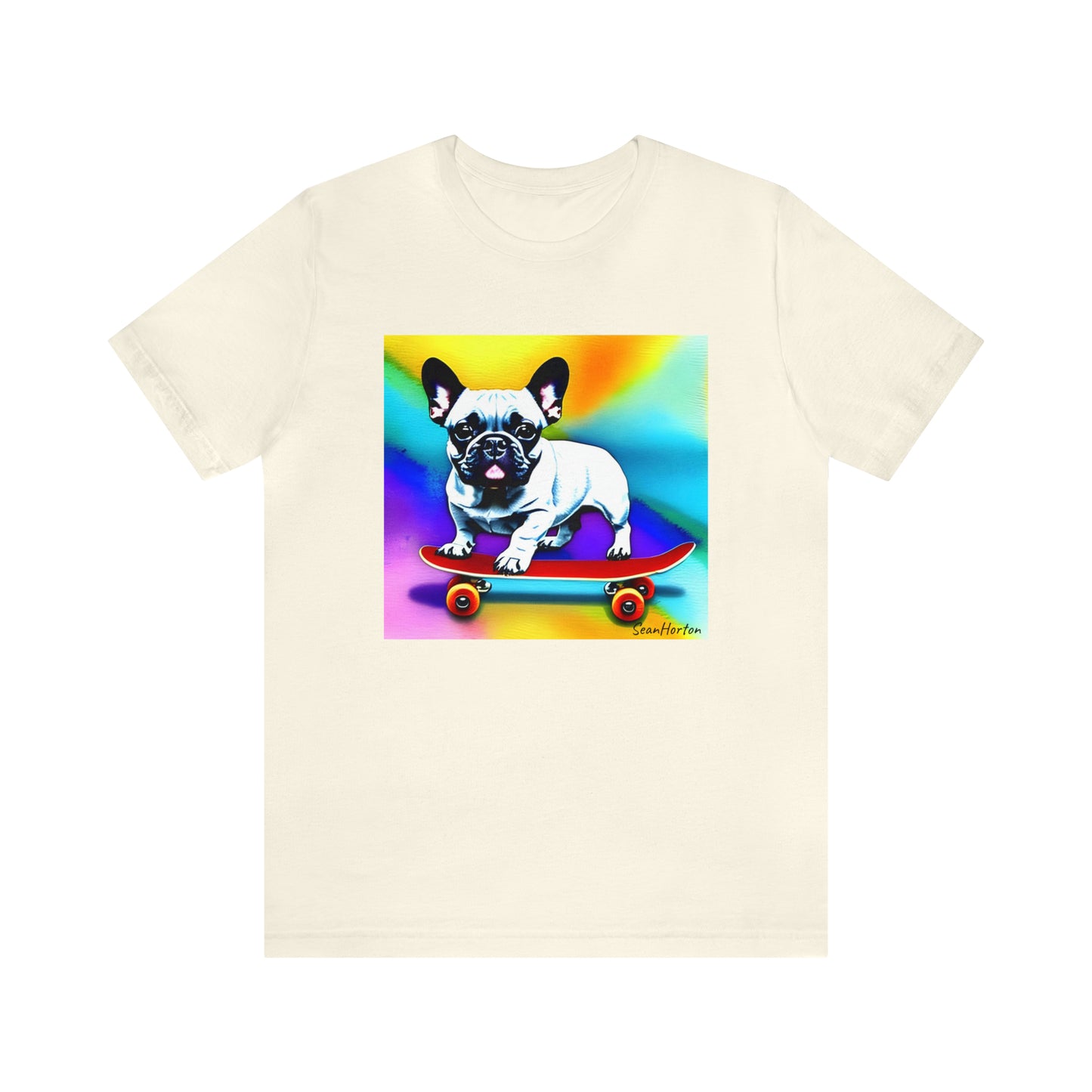 Frenchie on a Skateboard #3 Unisex Jersey Short Sleeve Tee