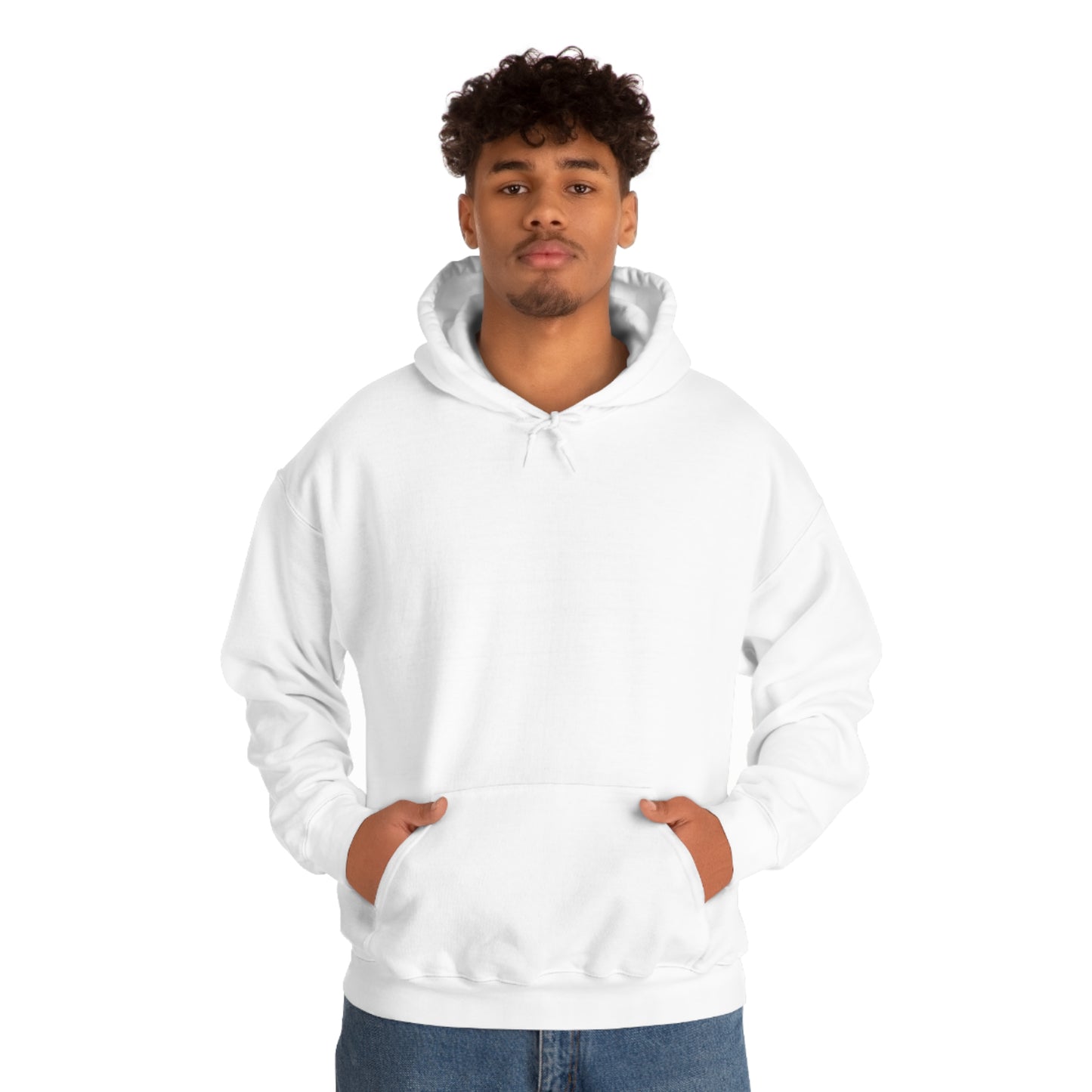 Blue Frenchie on the Back of Hoodie Unisex Heavy Blend™ Hooded Sweatshirt