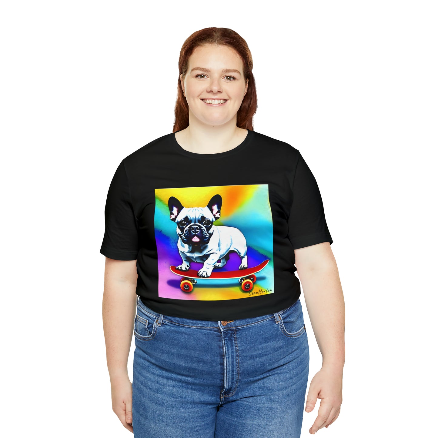 Frenchie on a Skateboard #3 Unisex Jersey Short Sleeve Tee