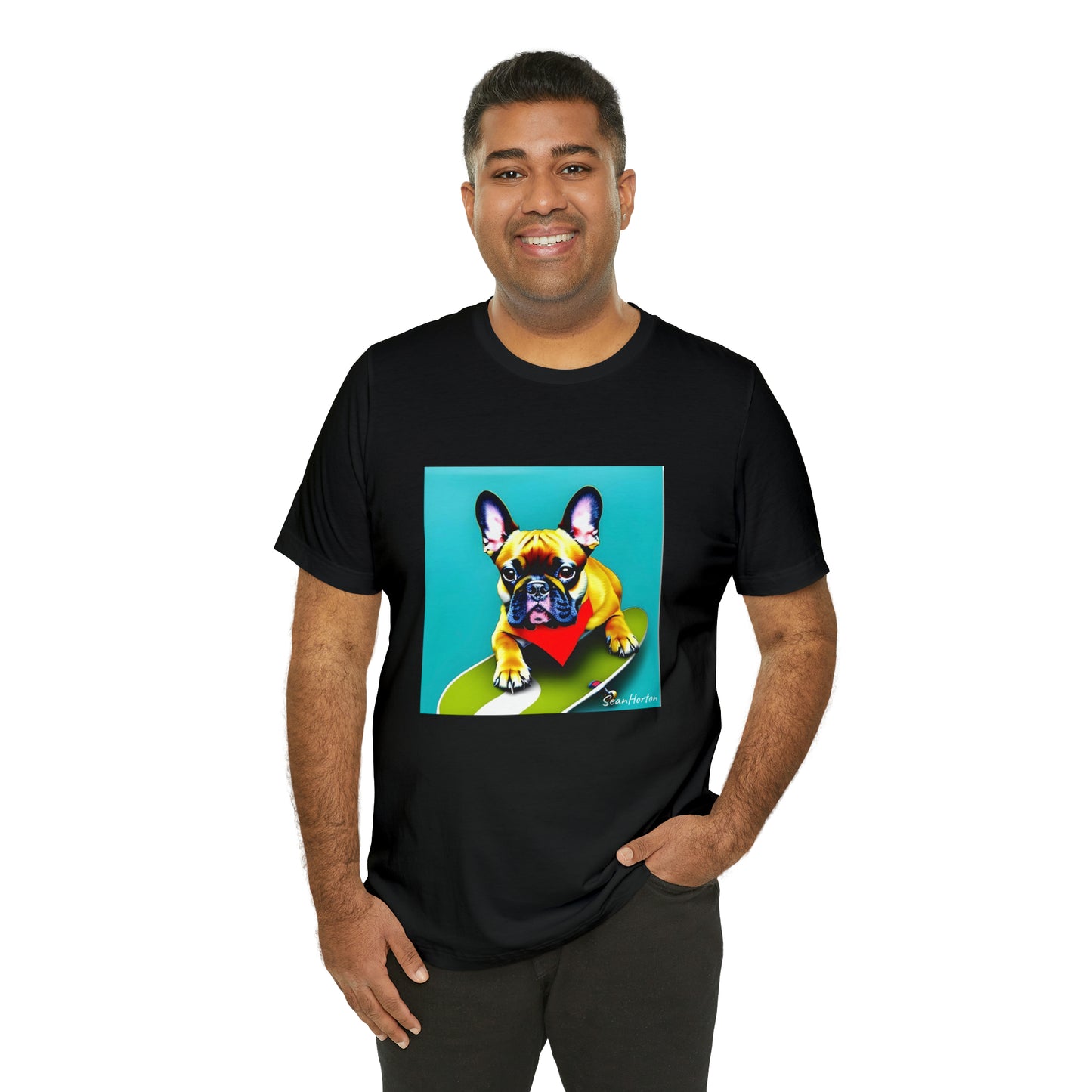 Frenchie on a Skateboard #2 Unisex Jersey Short Sleeve Tee