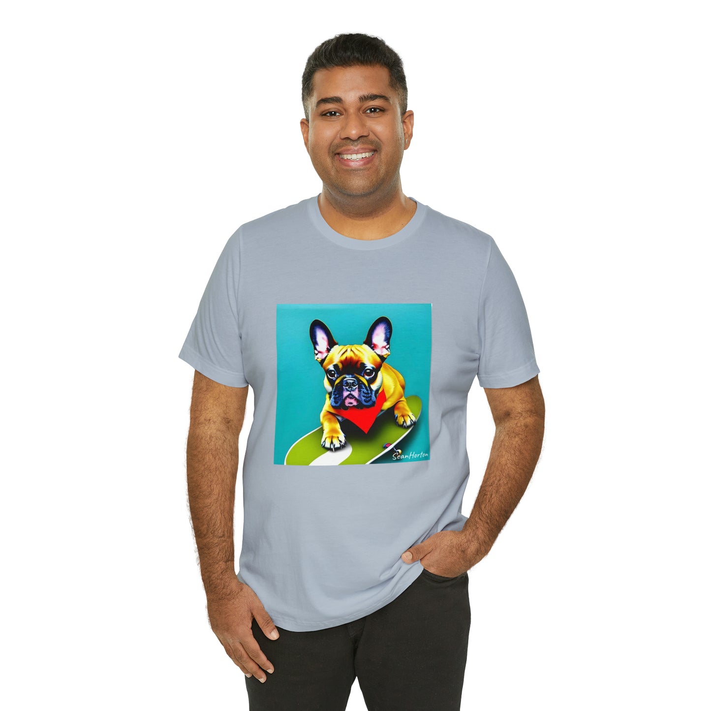 Frenchie on a Skateboard #2 Unisex Jersey Short Sleeve Tee