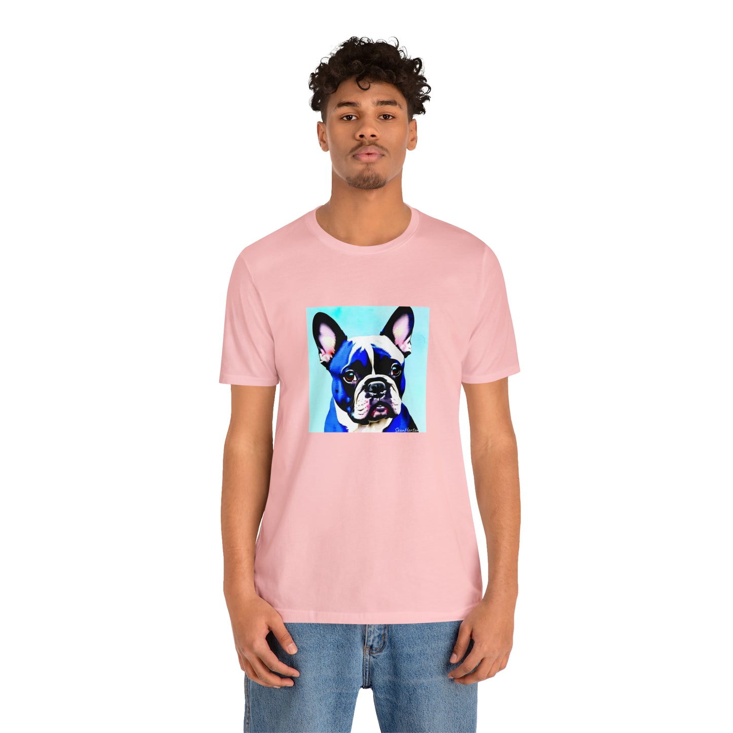 Blue Frenchie Unisex Jersey Short Sleeve Tee