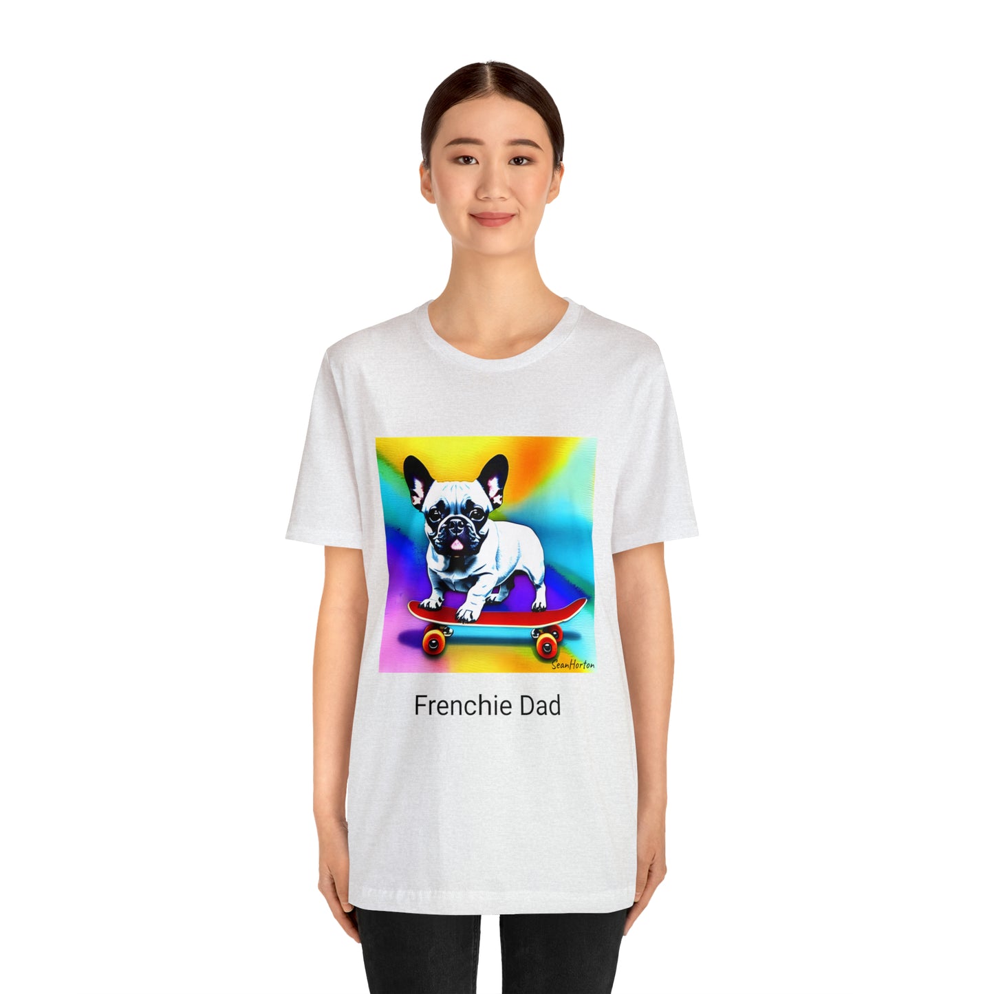 Frenchie on a Skateboard #3 Unisex Jersey Short Sleeve Tee