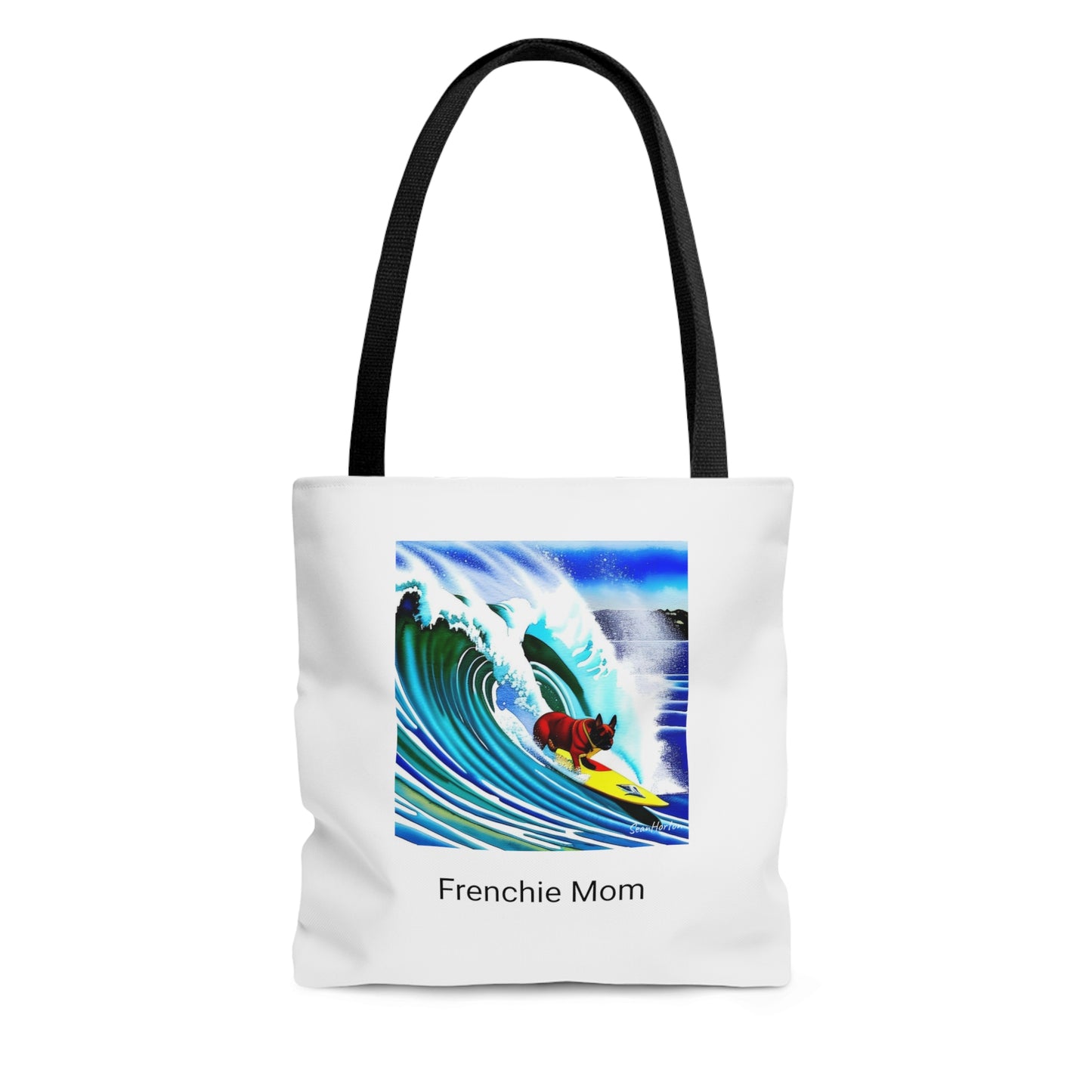 Surfing Frenchie/Frenchie Mom Tote Bag (AOP)