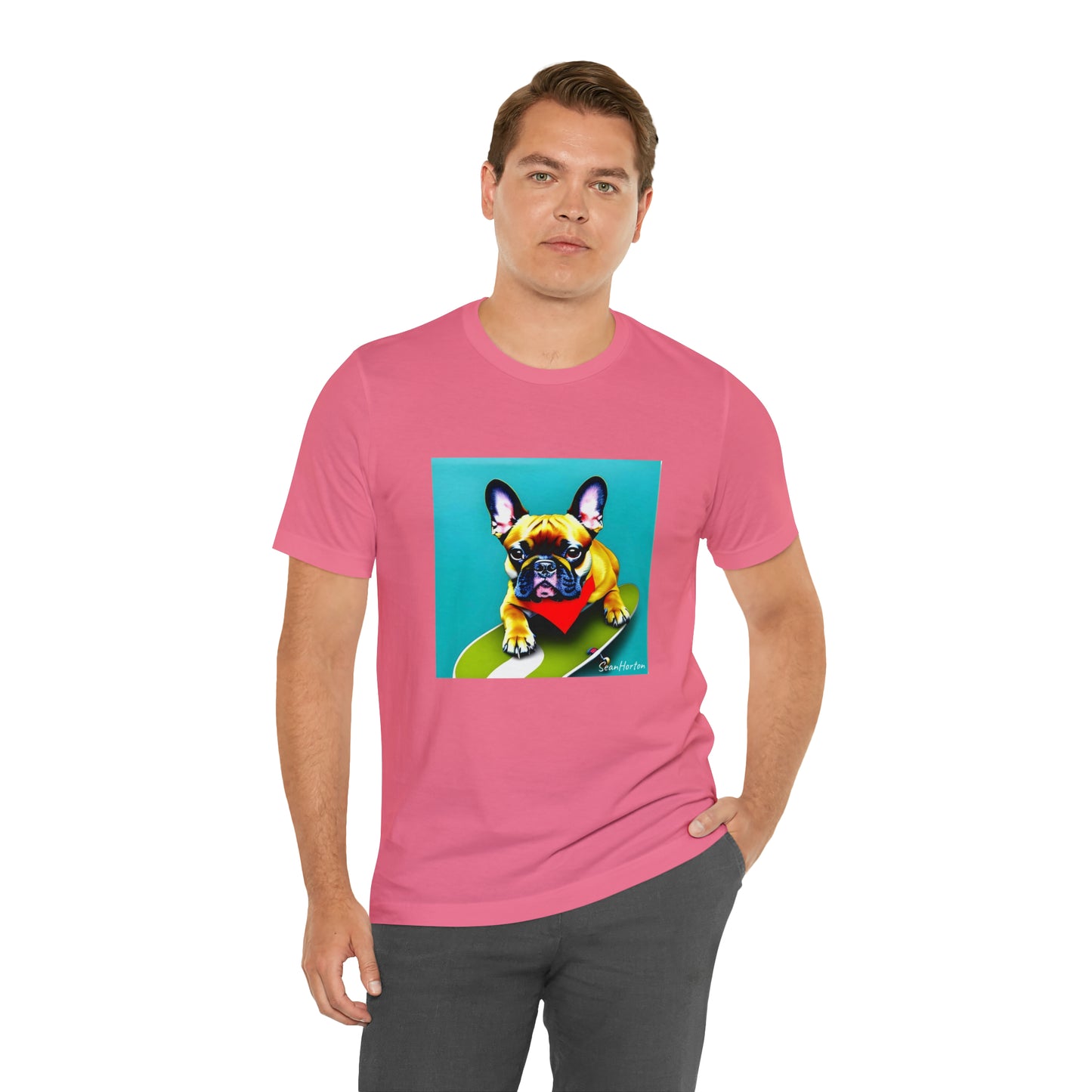 Frenchie on a Skateboard #2 Unisex Jersey Short Sleeve Tee