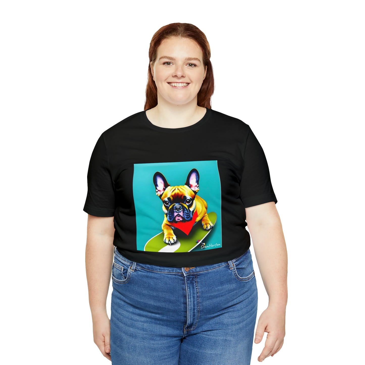 Frenchie on a Skateboard #2 Unisex Jersey Short Sleeve Tee