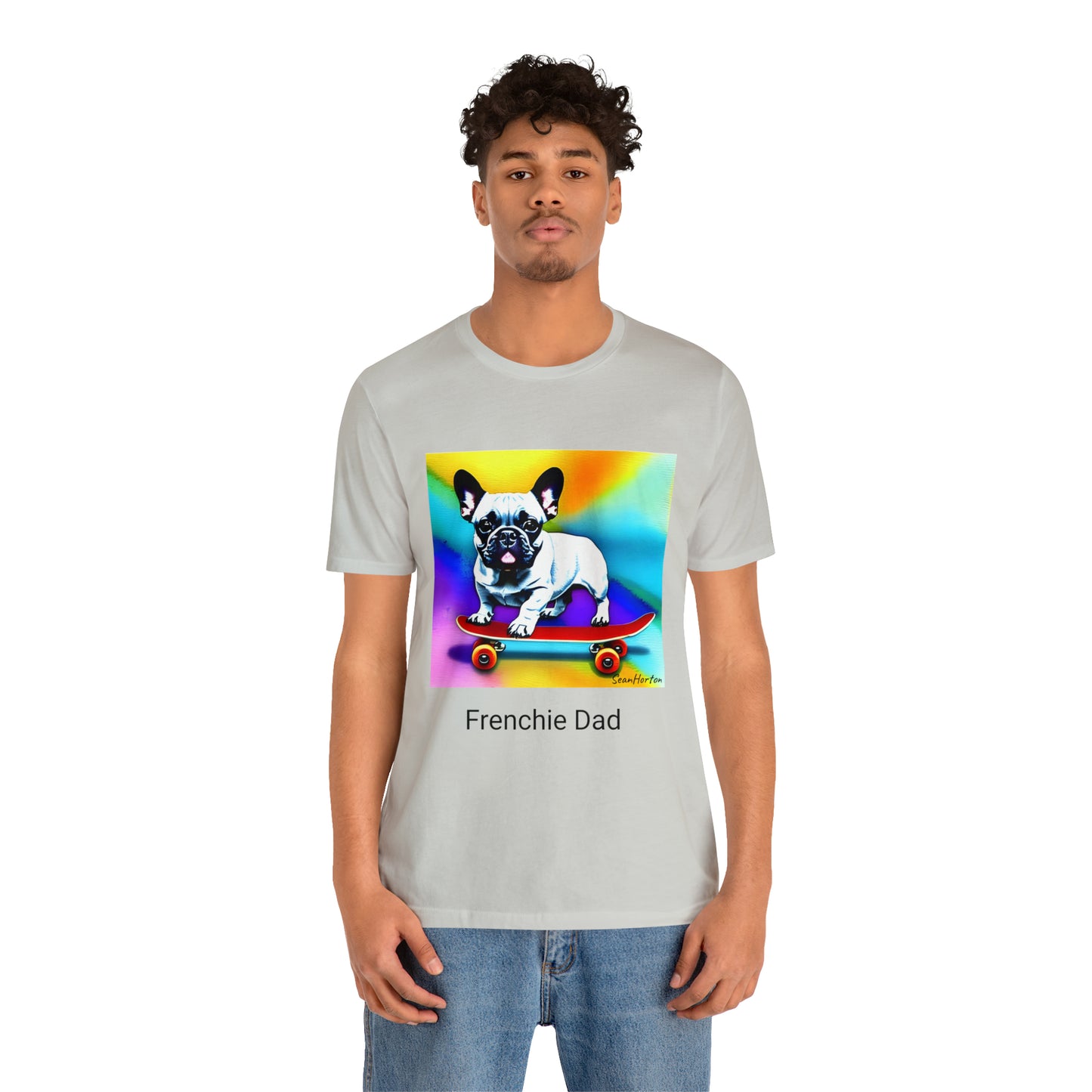 Frenchie on a Skateboard #3 Unisex Jersey Short Sleeve Tee