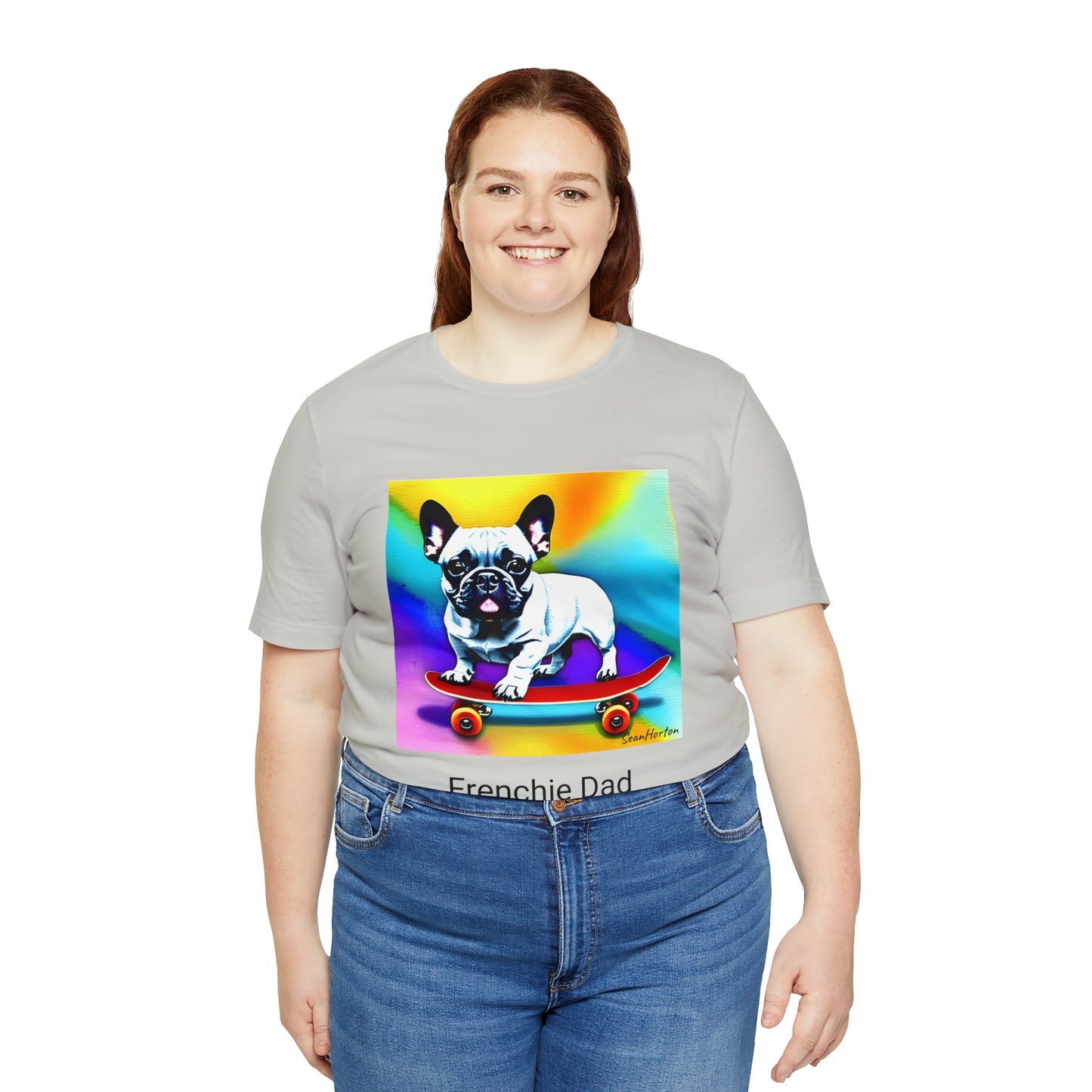 Frenchie on a Skateboard #3 Unisex Jersey Short Sleeve Tee