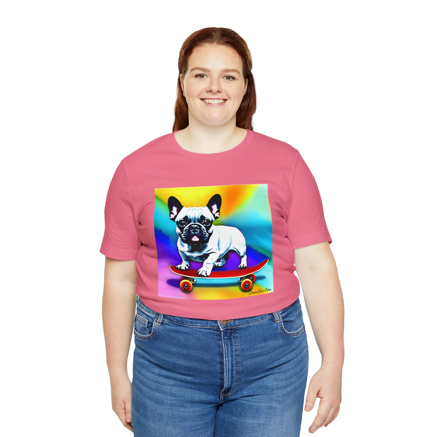 Frenchie on a Skateboard #3 Unisex Jersey Short Sleeve Tee