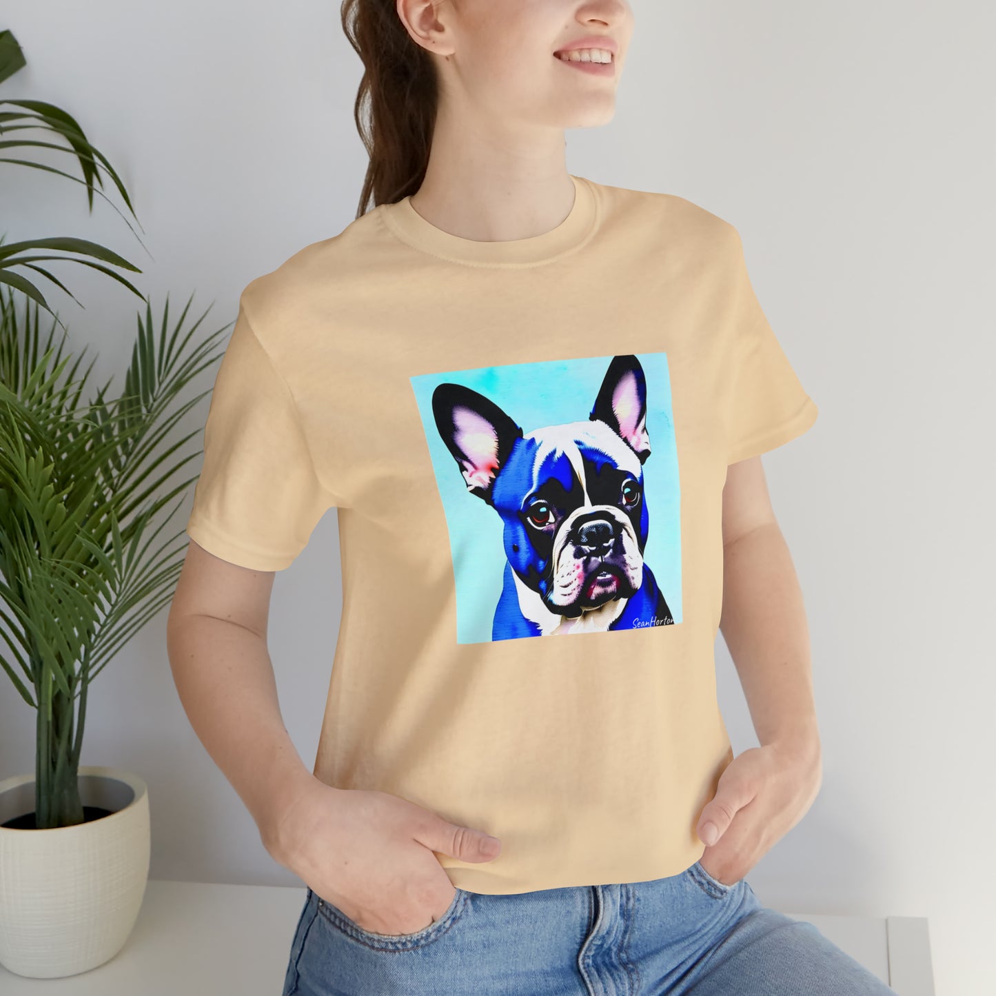 Blue Frenchie Unisex Jersey Short Sleeve Tee