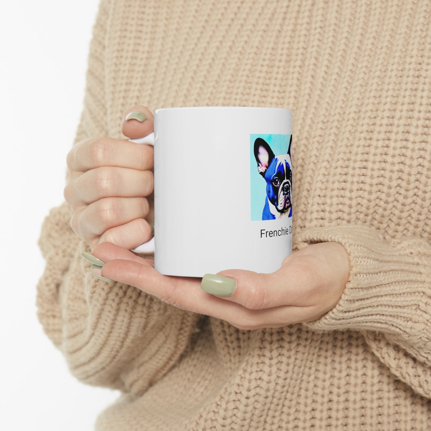 Blue Frenchie/Frenchie Dad Ceramic Mug 11oz