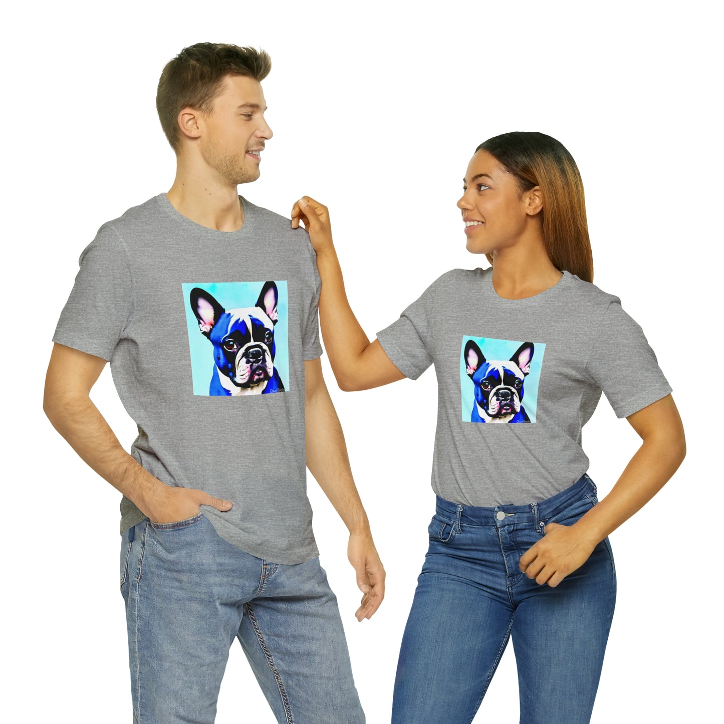 Blue Frenchie Unisex Jersey Short Sleeve Tee