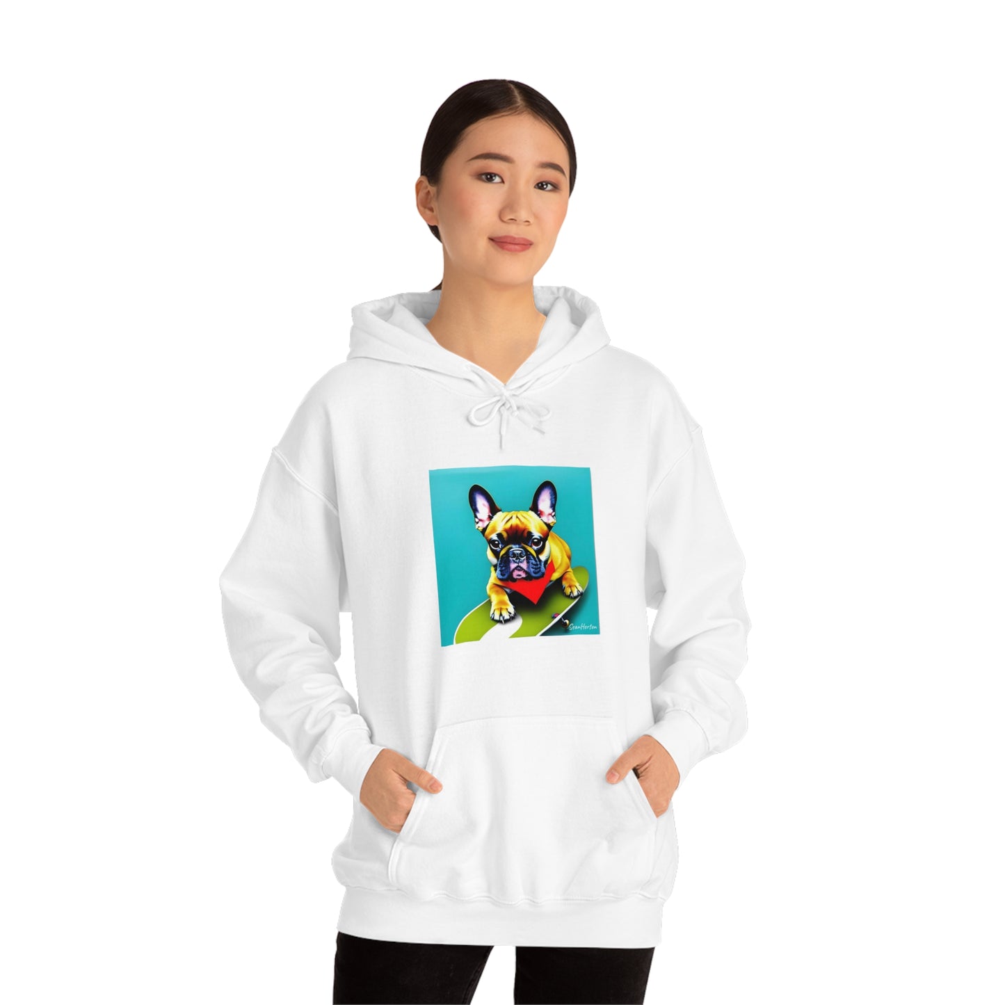 Frenchie on a Skateboard #2 Unisex Heavy Blend™ Hooded Sweatshirt