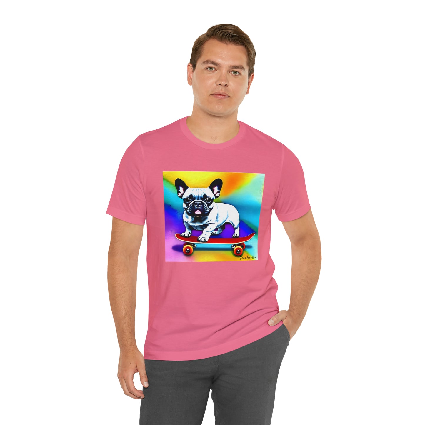 Frenchie on a Skateboard #3 Unisex Jersey Short Sleeve Tee