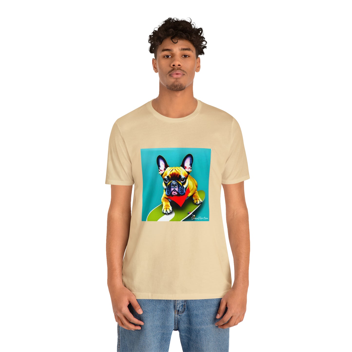 Frenchie on a Skateboard #2 Unisex Jersey Short Sleeve Tee