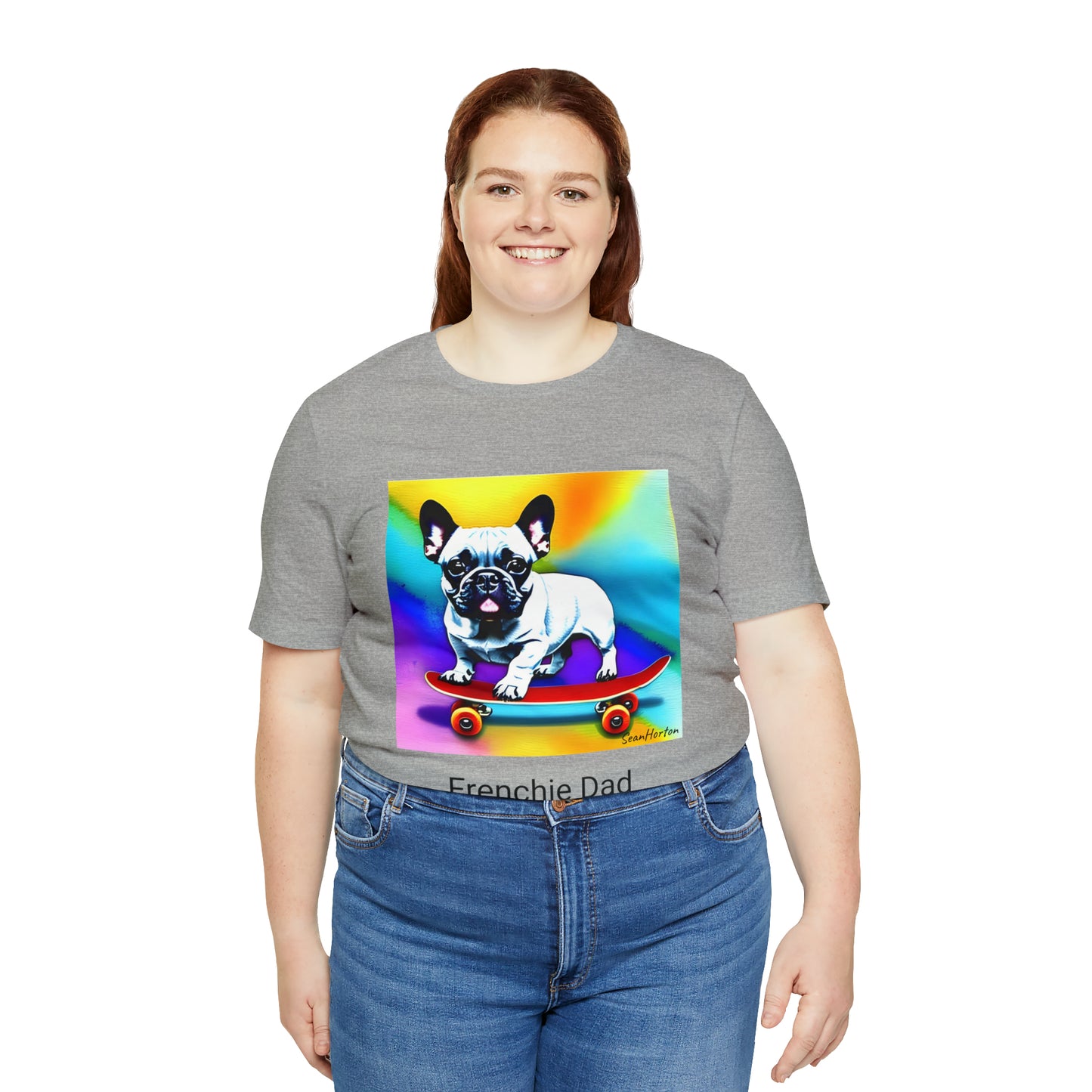 Frenchie on a Skateboard #3 Unisex Jersey Short Sleeve Tee
