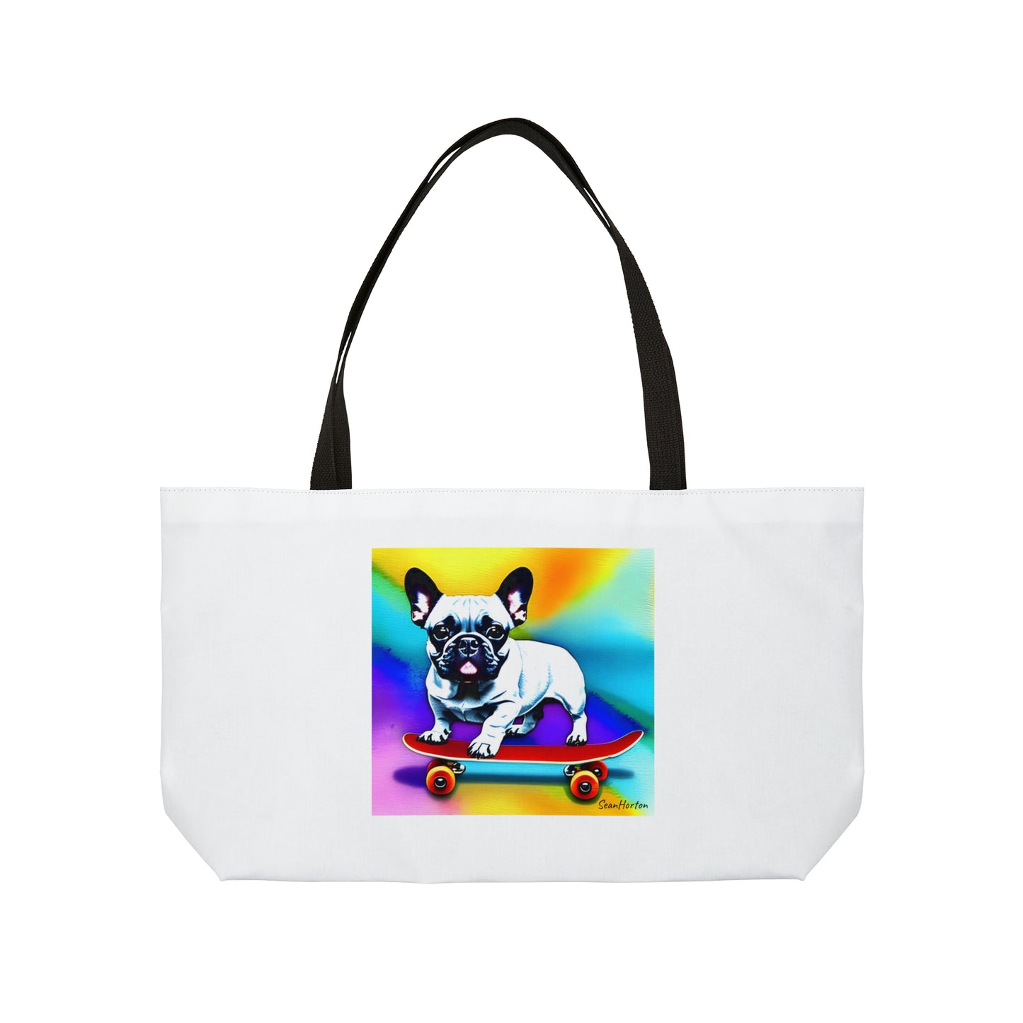 Frenchie on a Skateboard #3 Weekender Tote Bag