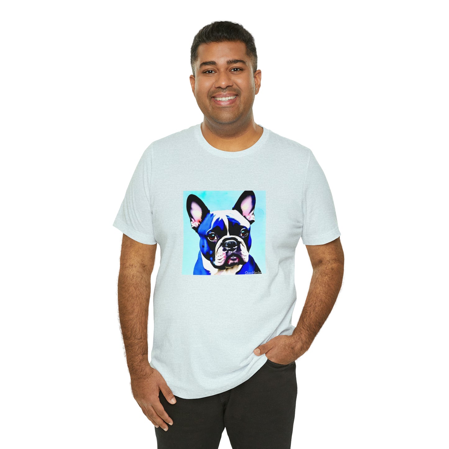Blue Frenchie Unisex Jersey Short Sleeve Tee