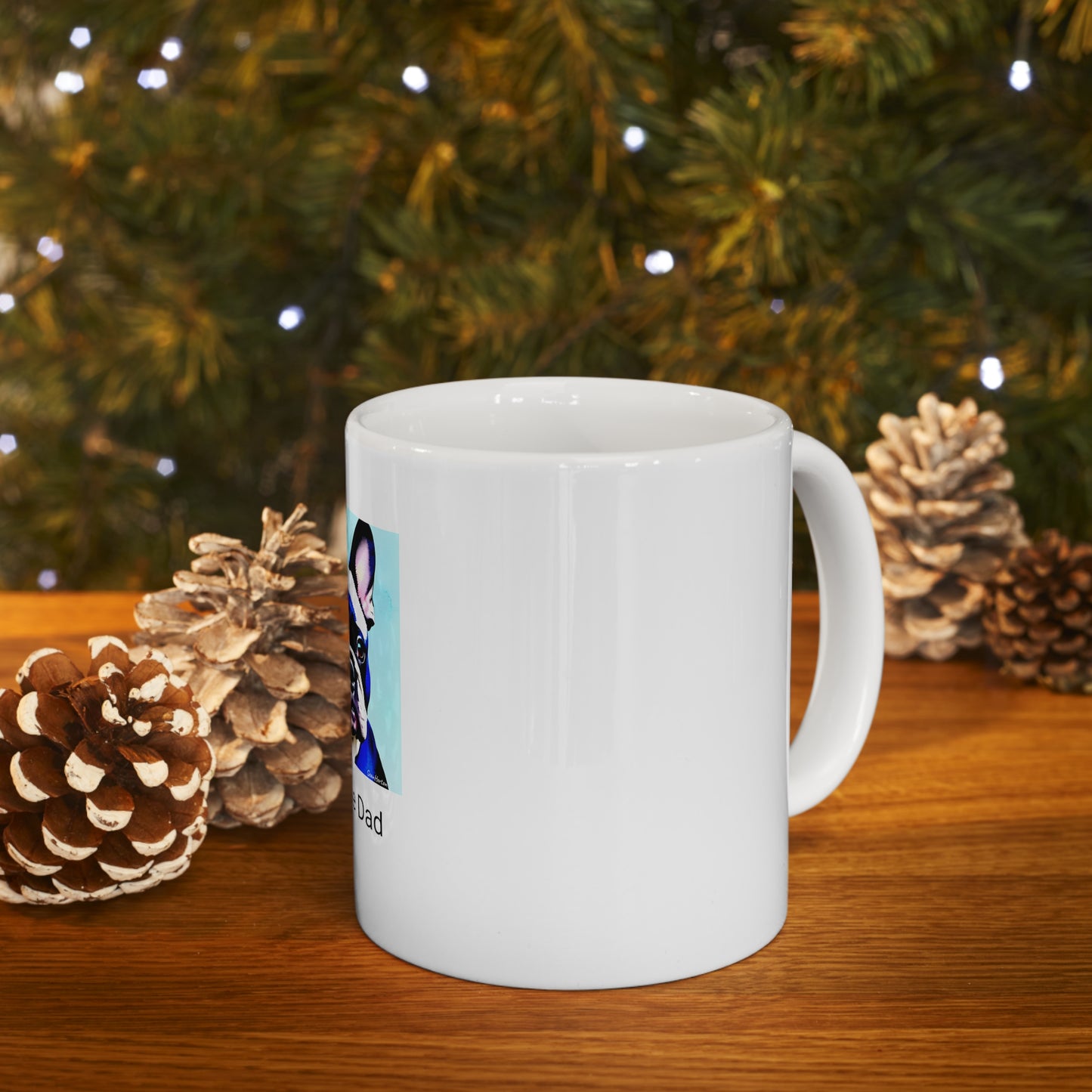 Blue Frenchie/Frenchie Dad Ceramic Mug 11oz