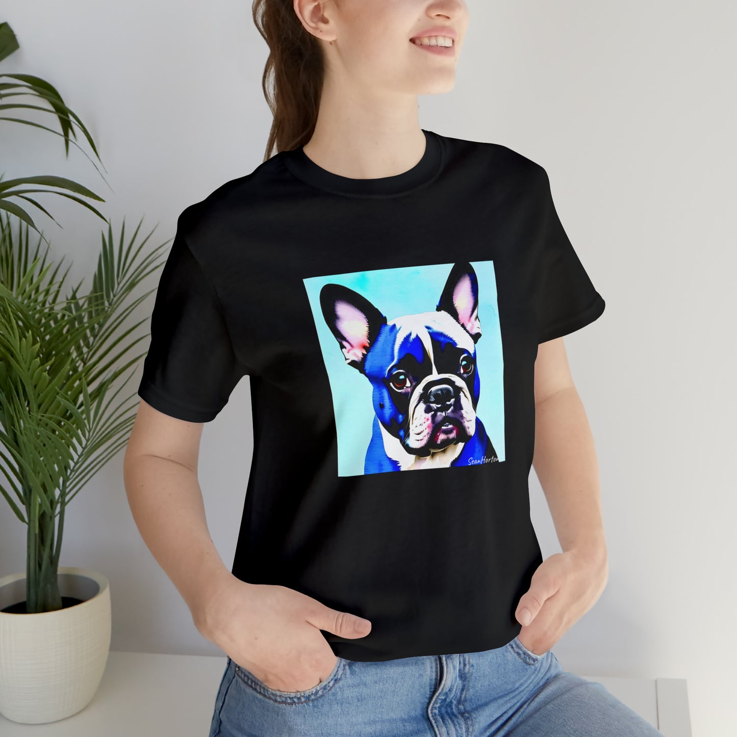 Blue Frenchie Unisex Jersey Short Sleeve Tee