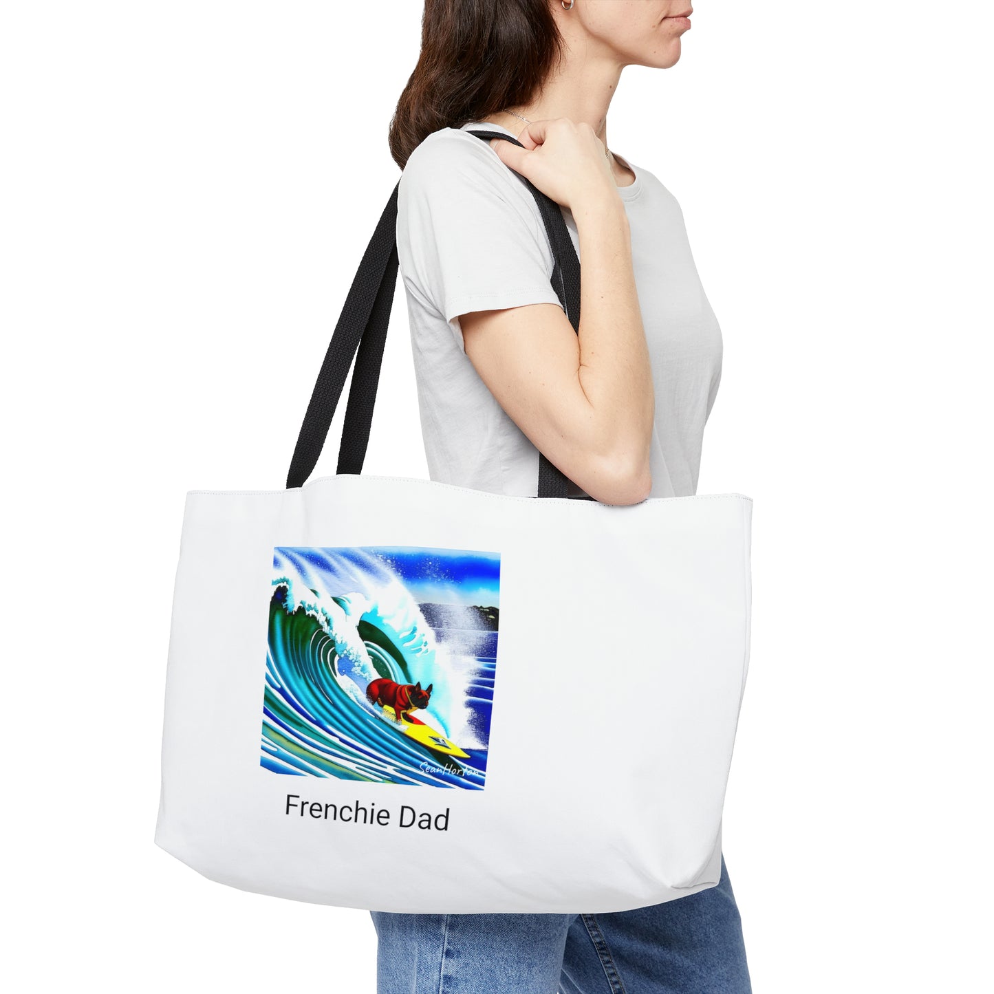 Surfing Frenchie/Frenchie Dad Weekender Tote Bag