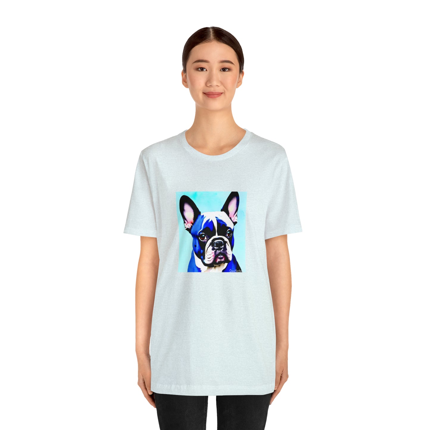 Blue Frenchie Unisex Jersey Short Sleeve Tee