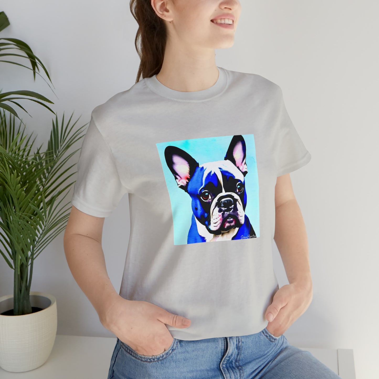 Blue Frenchie Unisex Jersey Short Sleeve Tee