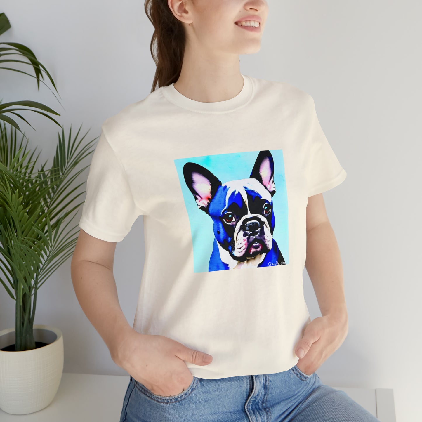 Blue Frenchie Unisex Jersey Short Sleeve Tee