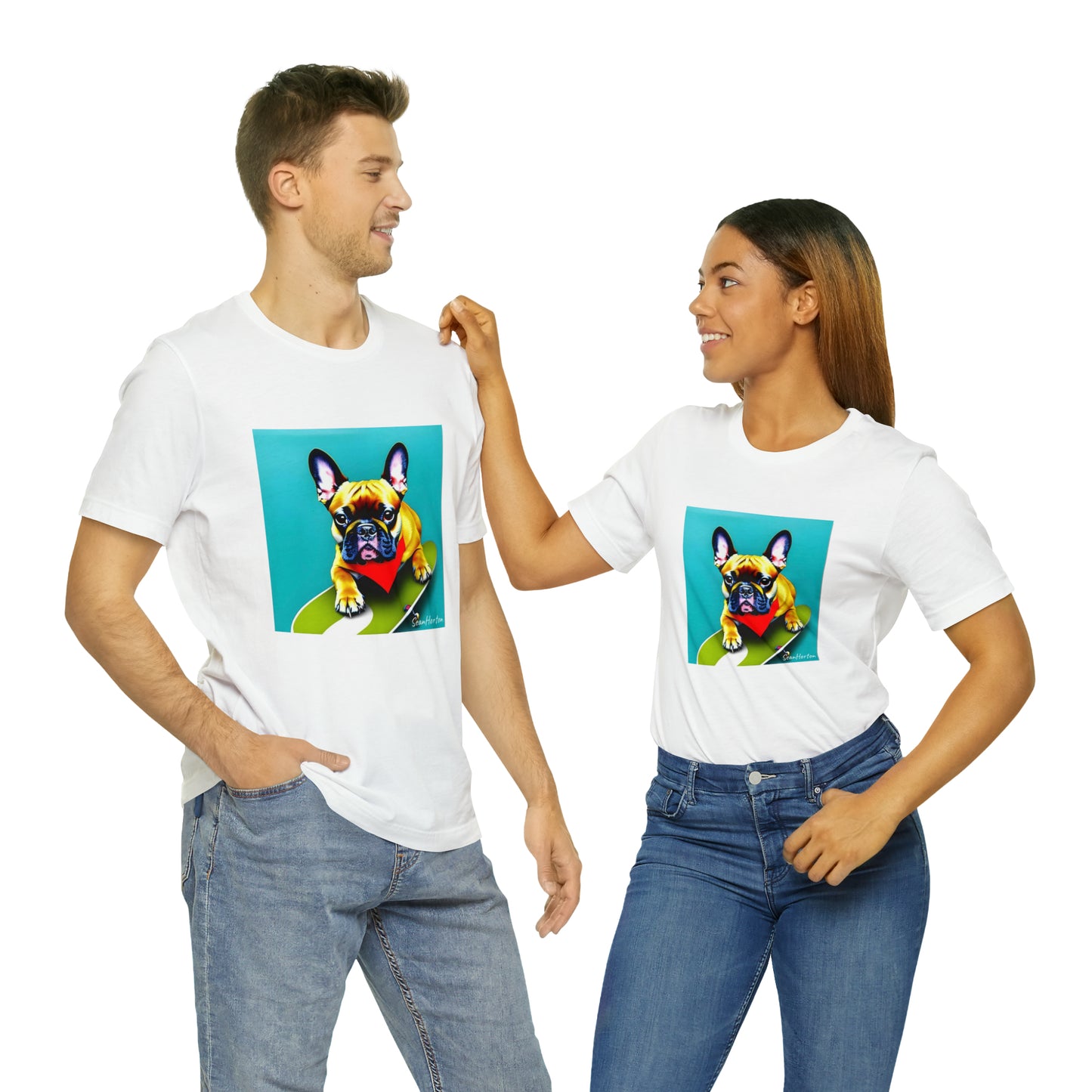 Frenchie on a Skateboard #2 Unisex Jersey Short Sleeve Tee