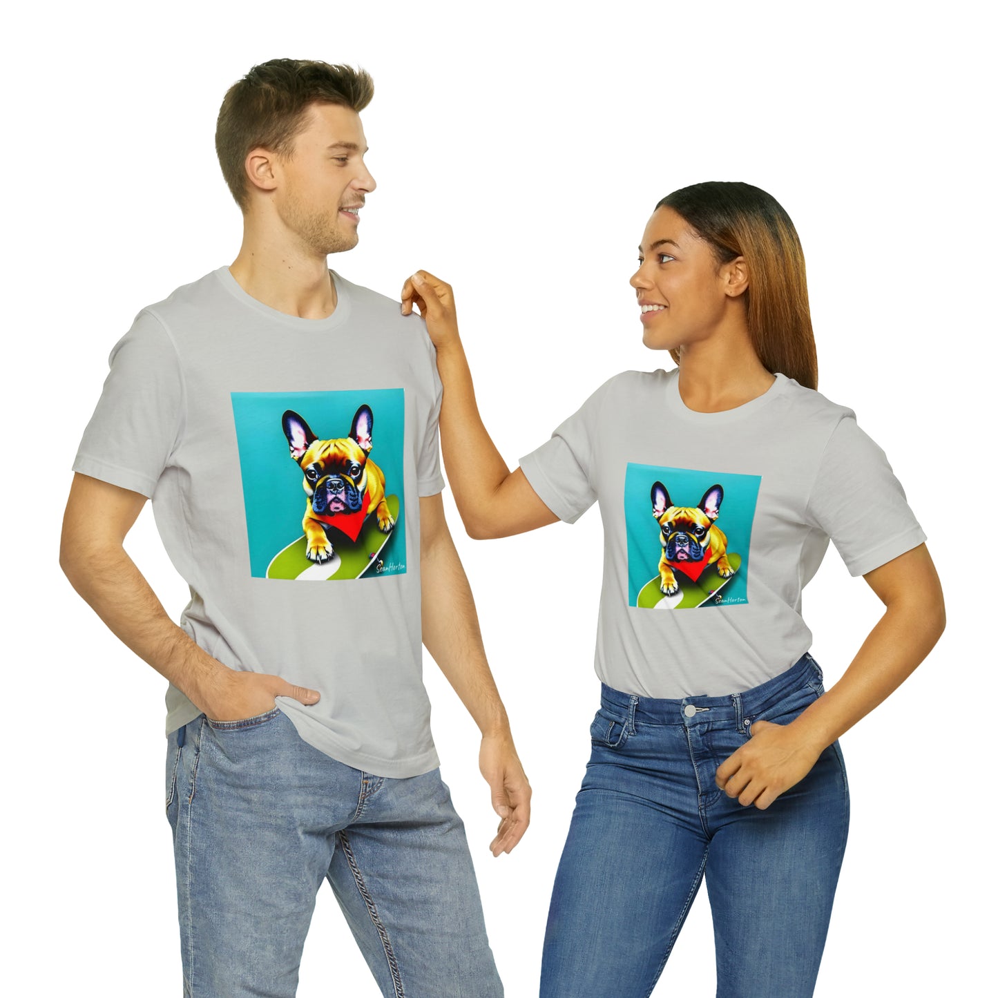 Frenchie on a Skateboard #2 Unisex Jersey Short Sleeve Tee