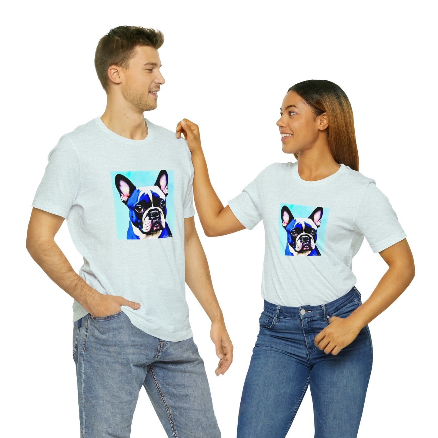 Blue Frenchie Unisex Jersey Short Sleeve Tee