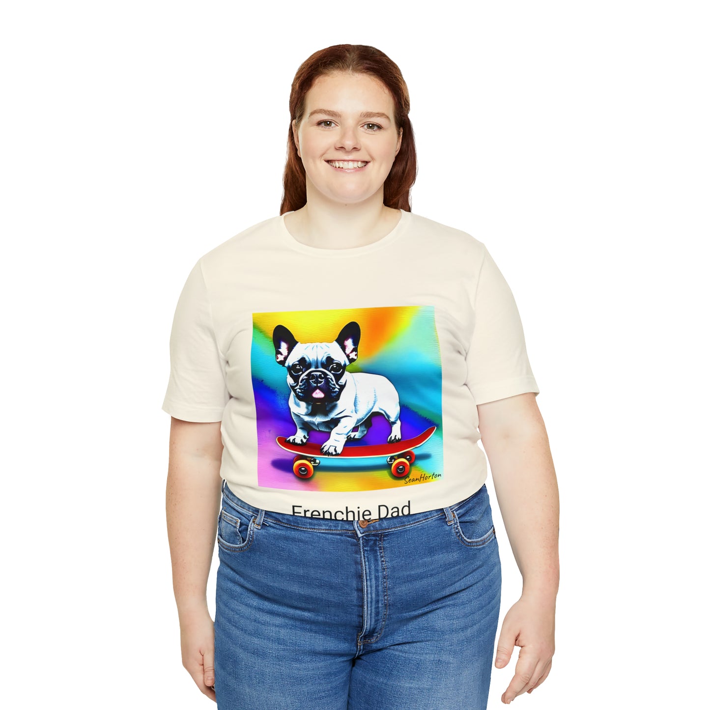 Frenchie on a Skateboard #3 Unisex Jersey Short Sleeve Tee
