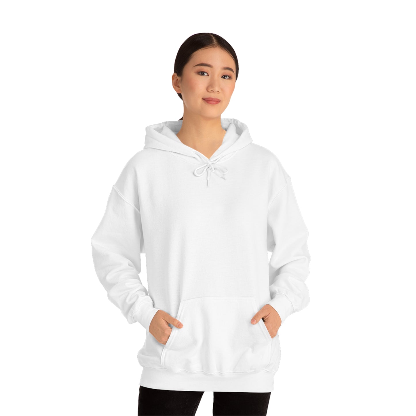 Blue Frenchie on the Back of Hoodie Unisex Heavy Blend™ Hooded Sweatshirt