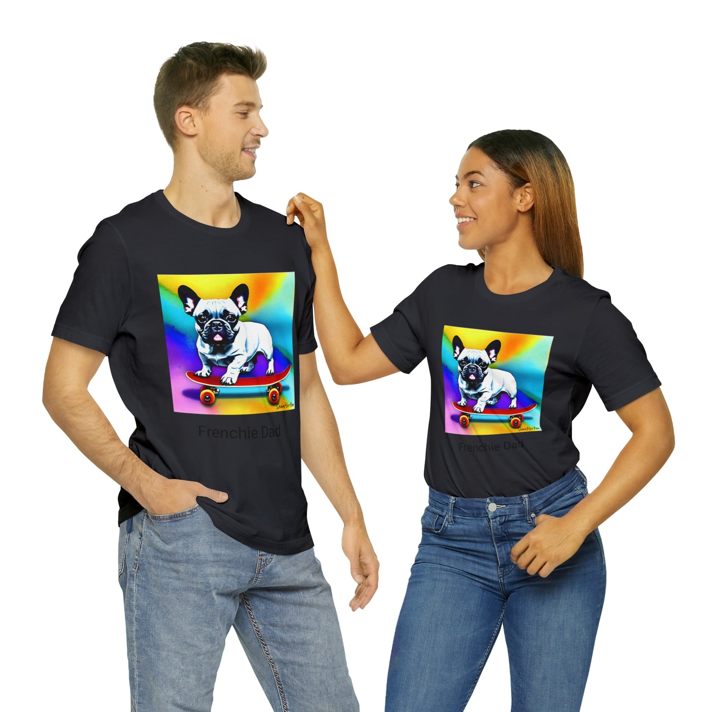 Frenchie on a Skateboard #3 Unisex Jersey Short Sleeve Tee
