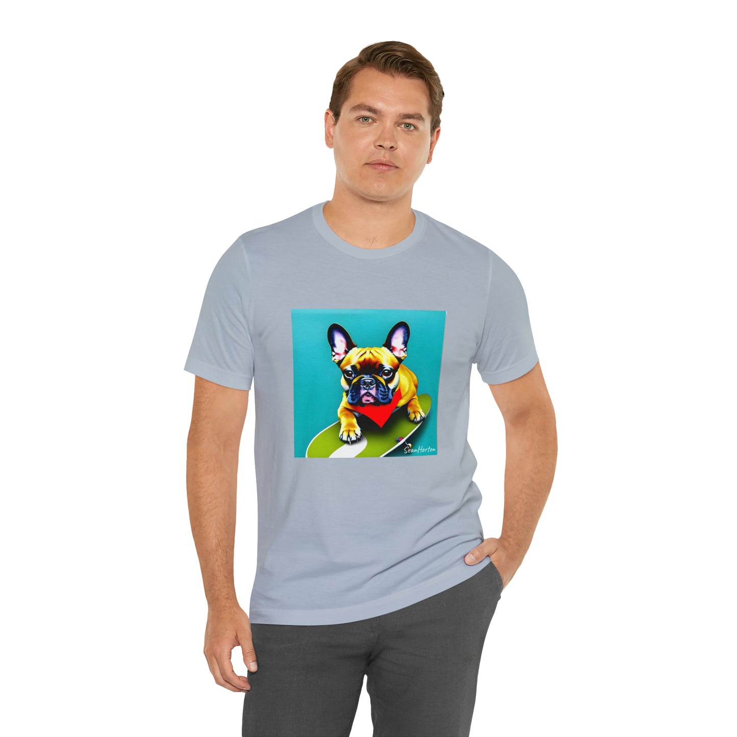 Frenchie on a Skateboard #2 Unisex Jersey Short Sleeve Tee
