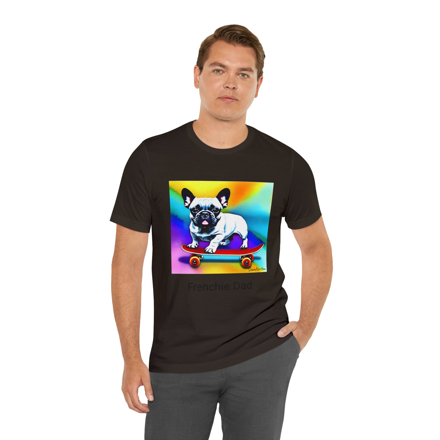 Frenchie on a Skateboard #3 Unisex Jersey Short Sleeve Tee