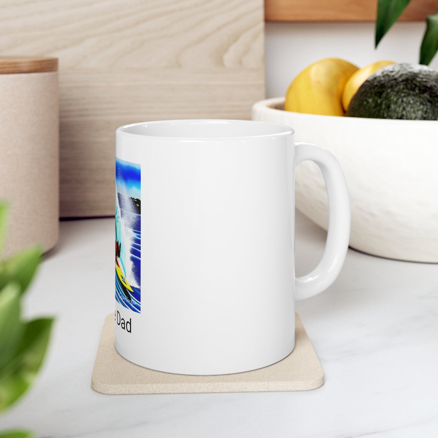 Surfing Frenchie/Frenchie Dad Ceramic Mug 11oz